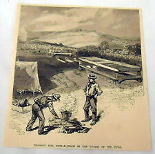 1889 magazine engraving ~ JOHNSTOWN, PENNSYLVANIA FLOOD ~ Prospect Hill  picture