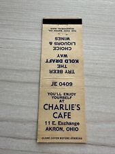 Charlie’s Cafe Matchbook Akron Ohio picture