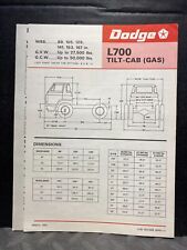 ORIGINAL DEALER VINTAGE BROCHURE 1966 DODGE L700 TILT CAB GAS picture