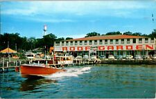 Postcard 1958 Roof Garden Pier Boat Water Tower Old Cars Arnold's Park Iowa A71 picture