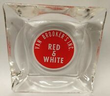 Vintage Van Brooker's Inc. Red & White Ashtray, Nice picture