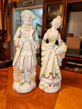 Vintage Victorian Man and Woman Paired Figurines,  Made in Japan picture