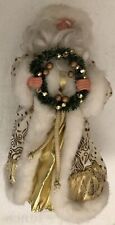 11” Old World Christmas Santa Tree Topper White & Gold picture