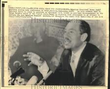 1974 Press Photo Egyptian Pres. Anwar Sadat speaks at a news conference, Morocco picture