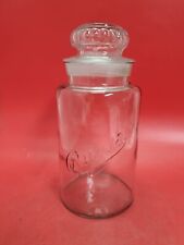 VTG Bunte Canister Candy Apothecary Jar Glass Pharmacy Drugstore Antique w/ Lid picture
