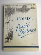 W R CYR Coastal Pencil Sketches 14 Pg Stationery Maine Down East Craft Vintage picture