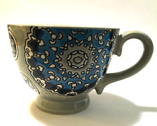 Dutch Wax By Coastline Imports Blue Gray Coffee Mug. Dutch Wax Stoneware Mug. picture