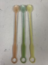 3 Vintage Pastel Tupperware Iced Tea Cocktail Spoons Swizzle Sticks #181 picture