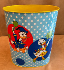 Vintage Disney Cheinco Trash Can Dancing Donald Daisy Duck Mickey Minnie dot '74 picture