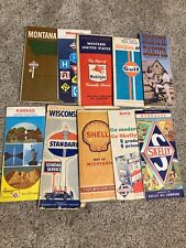 Lot of 10 VINTAGE Miscellaneous Road Maps picture