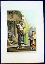 1803 Luigi Mayer Large Antique Print of a Woman & Child of Karaman, Turkey picture