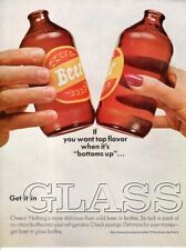 Vintage advertising print Alcohol beer bottle get it in GLASS mft GMI  1964 ad picture