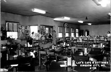 Real Photo Postcard Interior Lay's Cafe & Cottages, Kingdom City, Missouri picture