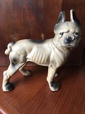 Antique Cast Iron Doorstop Hubley Boston Terrier Bulldog ~ Early 1900s picture