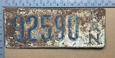 1919 Kansas license plate 92590 great original PATINA 15862 picture