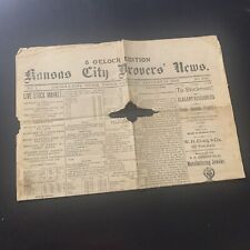 Antique 1880s Kansas City Drovers News Stockyard Livestock Jan 1885 Newspaper picture