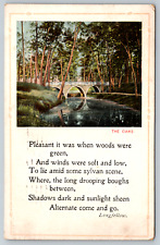 c1900s Longfellow Poem Poetry The Oaks Bridge Antique Vintage Postcard picture