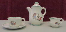 Vintage Gefle Sweden Child Teapot Creamer Cup Saucer Set Dancing Playing READ picture