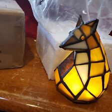 NEW River of Goods Luxurious  Stained Art Glass Roses Fox Table Lamp light Amber picture