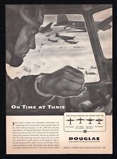 1943 Douglas Transport Aircraft On Time Tunis Allied African Campaign Print Ad picture