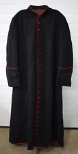Nice Used Black Cassock w/ Red Buttons by Arnaldo L.Y. NYC (CU1110) Vestment Co. picture