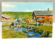 Norway At the Farm Souvenir Postcard Barn Cows Scenic Posted picture