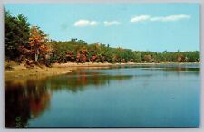 Concord Massachusetts Walden Pond Scenic Natural Landmark Chrome Postcard picture