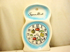 Vtg Davar Ceramic Spoon Rest  Novelty Clock Vegetables Japan 8