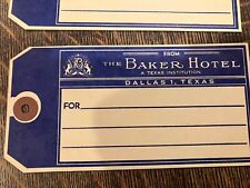 Vintage Baker Hotel  Dallas Texas Luggage Tag Mint Condition picture