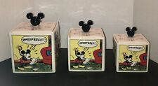 Vintage HTF Disney Gibson Mickey/Minnie Mouse Comic Strip 3 - Piece Canister Set picture