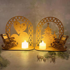 Wooden Christmas Memorial Rocking Chair And Candle Holder Ornament Decoration picture