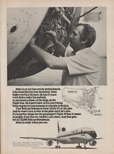 1976 Delta Airlines - L-1011 Jet Airplane Mechanic Gene Harvey - Print Ad Photo picture