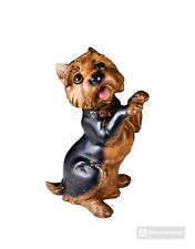 Winston Porter Juarez Standing Yorkie Dog Puppy Figurine Brown Black Color 9 In picture