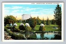 Los Angeles CA-California, Lafayette Park, Antique Vintage Souvenir Postcard picture