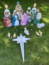 Vintage Empire Nativity Set 11 Piece Christmas Lighted Blow Mold picture