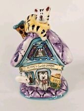 BLUE SKY 2009 CLAYWORKS KITTY'S CUSHY COTTAGE CANDLE HOLDER BY HEATHER GOLDMINE picture