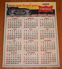 Vintage 1969 FRISCO Railroad 12 Month Calendar - 20 1/2