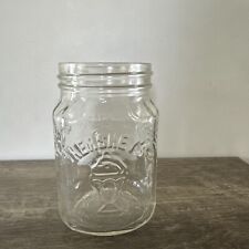 Vintage Hershey's Chocolate Shoppe Toppings Embossed Glass Jar Canning No Lid picture