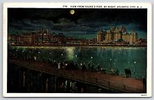 1929 Young's Pier Atlantic City New Jersey Night Entertainment Posted Postcard picture