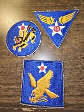 WWII US Army 2nd 12th & 14th AAC Air Corps Cut Edge Patch Set L@@K picture