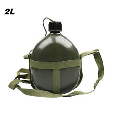 2L Aluminum Army Canteen Military Water Bottle Portable Outdoor Camping Kettle  picture