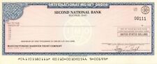 Second National Bank International Money Order - American Bank Note Company Spec picture