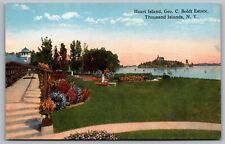 Heart Island Geo C Boldt Estate Thousand Islands New York Flower Garden Postcard picture