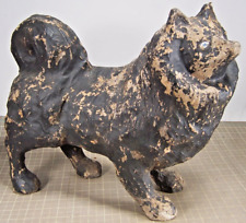 Antique Life Size Paper Mache Puppy Dog Spitz Pomeranian ? Handmade Folk Art picture