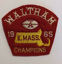 Large Vintage 1965 Waltham Eastern Massachusetts Football Champions Felt Patch picture