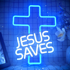 Cross Neon Signs Jesus Saves LED Signs for Wall Decor Dimmable Jesus Neon Lights picture