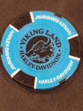 VIKING LAND (MINNESOTA) Biker Blue/Black ~ Harley Davidson Poker Chip picture