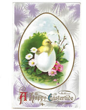 c.1900s A Happy Eastertide Chick Egg Hatching Postcard UNPOSTED picture