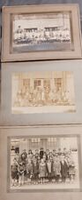 3 Antique Cabinet Photo Large Group Church, School 1800's- early 1900's picture