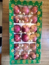  Mercury glass Rose Christmas ornaments lot of 17 Vintage  picture